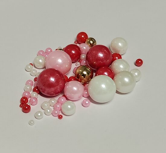 Посыпка, красный микс, AF004, 100г